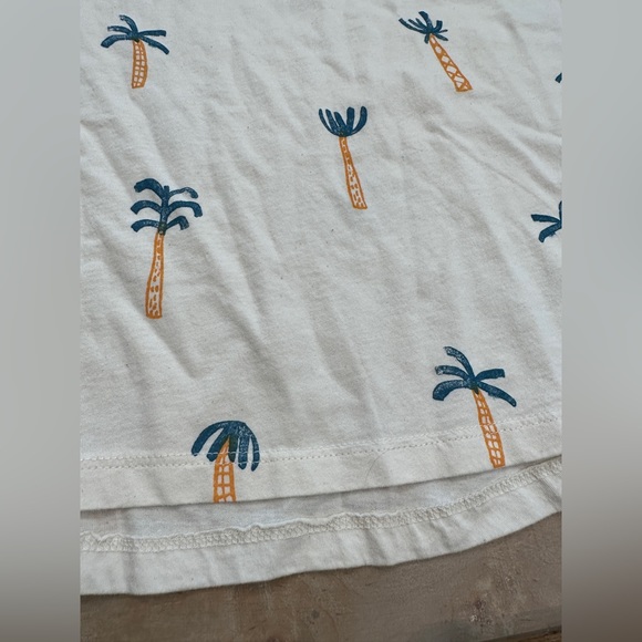 Zara boys tee shirt linen striped shorts matching set palm trees beach - Picture 11 of 12